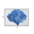 Benjara 28 x 39 Framed Wall Art Decor- Abstract Tree Design- Blue & White Canvas
