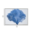 Benjara 28 x 39 Framed Wall Art Decor- Abstract Tree Design- Blue & White Canvas