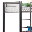 Benjara Triple Twin Size Bunk Beds with Desk and Ladders- Silver Metal Frame