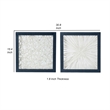 Benjara 15 x 15 Modern Abstract Wall Art Decor-Blue White Canvas
