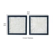 Benjara 15 x 15 Modern Abstract Wall Art Decor-Blue White Canvas