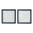 Benjara 15 x 15 Modern Abstract Wall Art Decor-Blue White Canvas