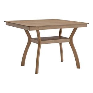 Benjara Upi 64&quot Dining Table- Rectangular- Curved Legs- Open Shelf- Brown