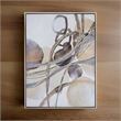 Benjara Bny 35 x 47 Abstract Wall Art Print - Brown/Silver