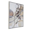 Benjara Bny 35 x 47 Abstract Wall Art Print - Brown/Silver
