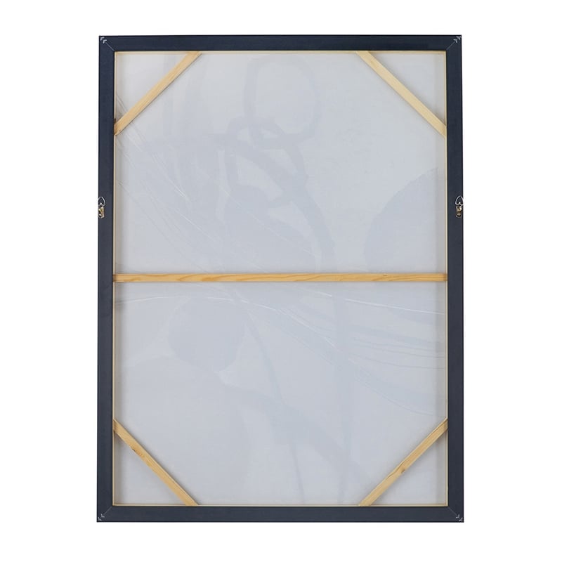 Benjara Bny 35 x 47 Abstract Wall Art Print - Brown/Silver
