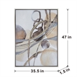 Benjara Bny 35 x 47 Abstract Wall Art Print - Brown/Silver