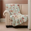 Benjara Rosle 50 x 60 Quilted Throw Blanket with Fill- Rose Flowers- Multicolor