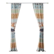 Benjara Nite Set of 2 Microfiber Window Curtains- Floral and Striped- Multicolor