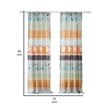Benjara Nite Set of 2 Microfiber Window Curtains- Floral and Striped- Multicolor