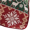 Benjara Live 50 x 60 Quilted Throw Blanket-Dutch Velvet-Winter Print-Green-Red