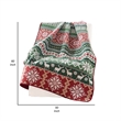 Benjara Live 50 x 60 Quilted Throw Blanket-Dutch Velvet-Winter Print-Green-Red