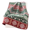 Benjara Live 50 x 60 Quilted Throw Blanket-Dutch Velvet-Winter Print-Green-Red