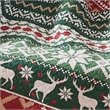 Benjara Live 50 x 60 Quilted Throw Blanket-Dutch Velvet-Winter Print-Green-Red