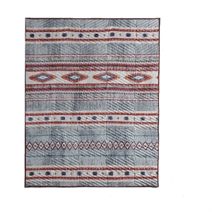 Benjara Pimi 50 x 60 Quilted Throw Blanket- Polyester Fill- Southwest Boho Style