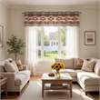 Benjara Pimi 16 x 84 Window Valance- Metallic Grommet- Southwest Print- Bronze