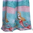 Benjara Wini 4 PC Window Curtain Panel Set- Mermaid Design- Pink- Blue Polyester