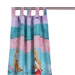 Benjara Wini 4 PC Window Curtain Panel Set- Mermaid Design- Pink- Blue Polyester