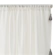 Benjara Xumi 4 PC Window Curtain- 2 Panels with Tie Backs- Antique White Finish