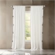 Benjara Xumi 4 PC Window Curtain- 2 Panels with Tie Backs- Antique White Finish