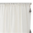 Benjara Xumi 4 PC Window Curtain- 2 Panels with Tie Backs- Antique White Finish