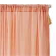 Benjara Xumi 4 Piece Window Curtain- 2 Panels with Tie Backs- Coral Pink Finish