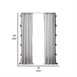 Benjara Xumi 4 Piece Window Curtain- 2 Panels with Tie Backs- Modern Gray Finish