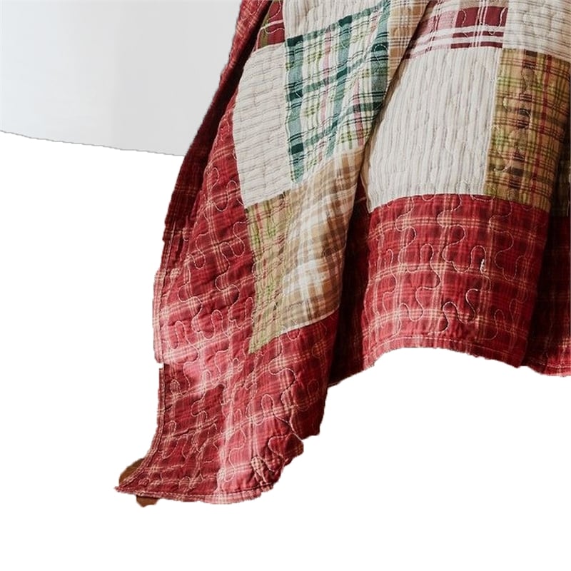 Benjara Evi Twin Quilt Set with 1 Pillow Sham- Multicolor Patchwork