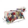 Benjara Lily 2 Piece Twin Quilt Set with Pillow Sham- Multicolor Patchwork
