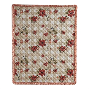 Benjara Lire 50 x 60&quot Quilted Throw Blanket with Fill- Windflower Print- Red