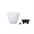 Benjara Self Watering Planter Set of 2- Tapered Round Woven Wicker- White