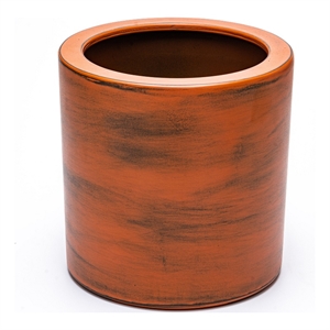 Benjara 8&quot Self Watering Planter- Painted Plastic Body- Round Top- Warm Brown