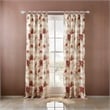 Benjara Lire 4 Piece Window Curtain Panel Set- Floral Print- Modern Multicolor