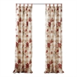 Benjara Lire 4 Piece Window Curtain Panel Set- Floral Print- Modern Multicolor
