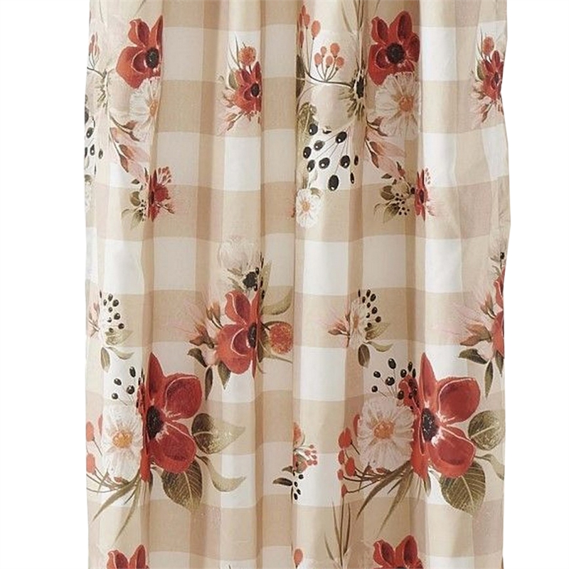 Benjara Lire 4 Piece Window Curtain Panel Set- Floral Print- Modern Multicolor