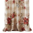 Benjara Lire 4 Piece Window Curtain Panel Set- Floral Print- Modern Multicolor