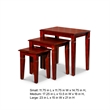 Benjara 3 Piece Nesting Side Accent Table Set- Sleek Carved Cherry Brown Wood
