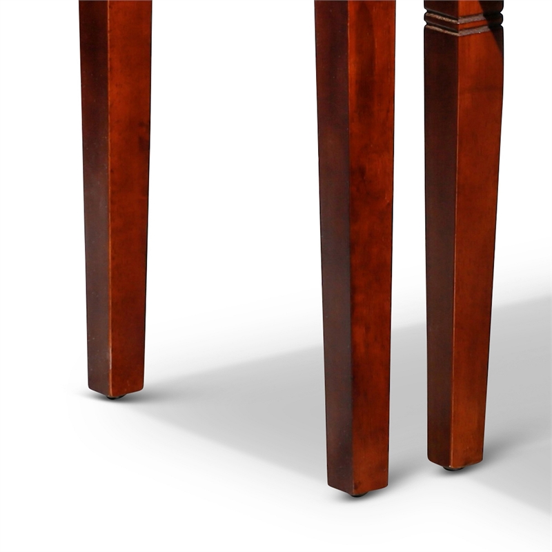 Benjara 3 Piece Nesting Side Accent Table Set- Sleek Carved Cherry Brown Wood