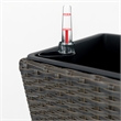 Benjara Aly Tall Self Watering Planter Set of 2-Hand Woven Wicker-Espresso Brown