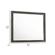 Benjara Zavi 32 x 40 Dresser Mirror- Rectangular- Glass- Nutmeg Brown Finish