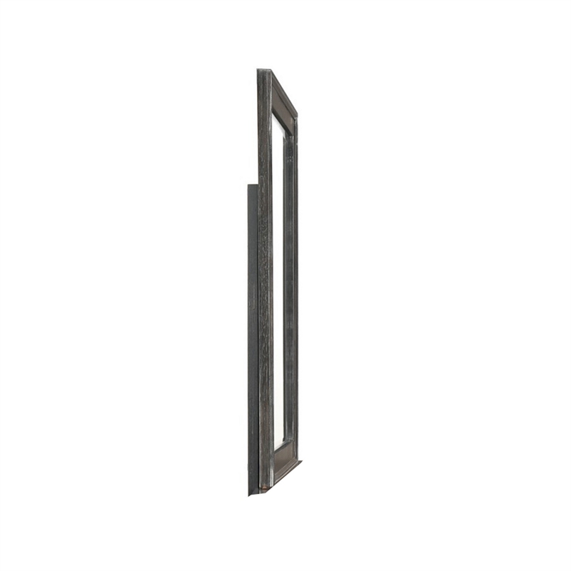Benjara Zavi 32 x 40 Dresser Mirror- Rectangular- Glass- Nutmeg Brown Finish