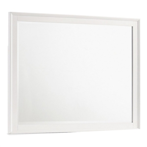 Benjara Zavi 32 x 40 Dresser Mirror- Rectangular Shape- Tempered Glass- White