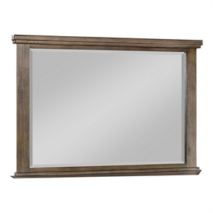 Benjara Lan 40 x 47 Dresser Mirror- Tempered Glass- Rectangular- Rustic Taupe