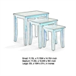 Benjara Yoni 3 PC Nesting Side Table Set- Square- Flared Legs- White Wood Finish