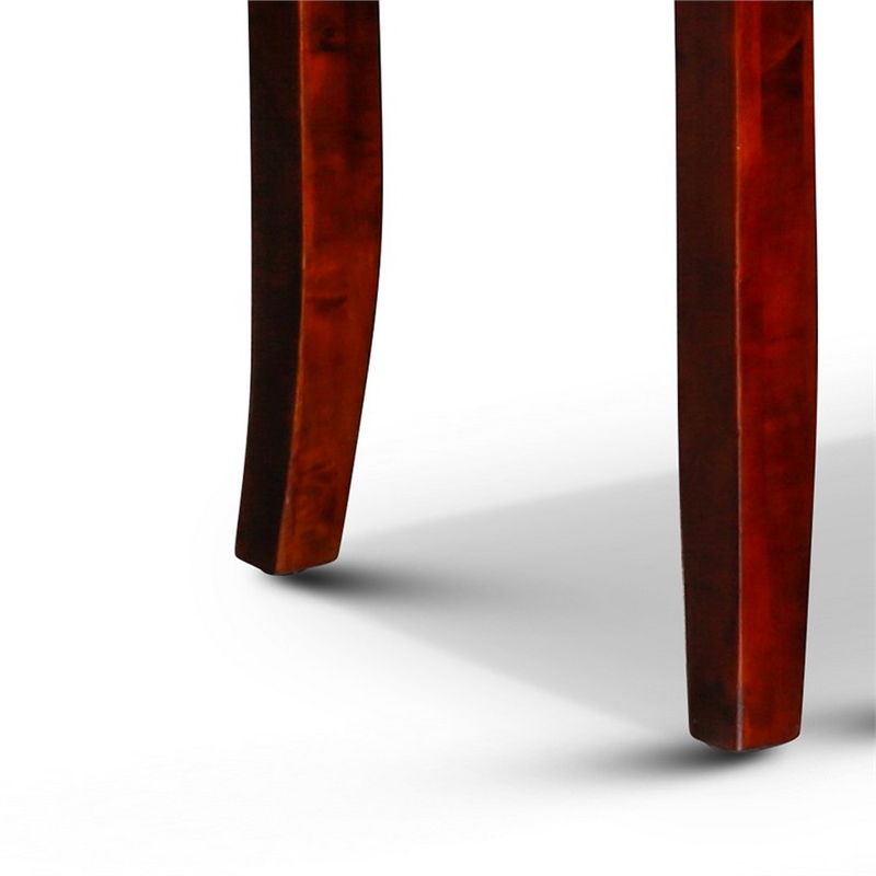 Benjara Yoni 3 PC Nesting Side Table Set- Square- Flared Legs- Cherry Brown Wood