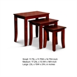 Benjara Yoni 3 PC Nesting Side Table Set- Square- Flared Legs- Cherry Brown Wood