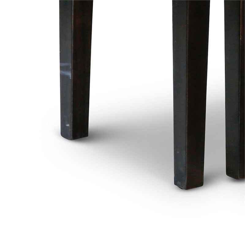 Benjara Yoni 3 PC Nesting Side Table Set- Square- Flared Legs- Dark Brown Wood