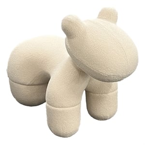 Benjara Seira 42&quot Pony Chair- Stuffed Animal Kids Chair- Cream- Solid Wood