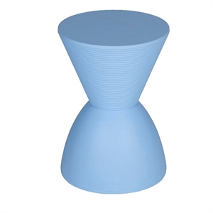 Benjara Hillary 17&quot Side Table- Indoor Outdoor- Hourglass Shape- Blue Finish