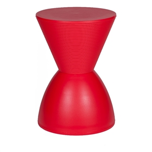 Benjara Hillary 17&quot Side Table- Indoor Outdoor- Hourglass Shape- Red Finish